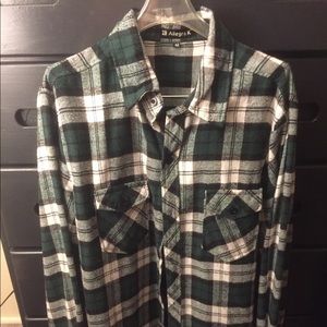 Green, White and Black Plaid Flannel